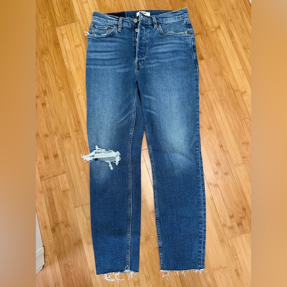 Re/Done High Rise Ankle Crop Jeans